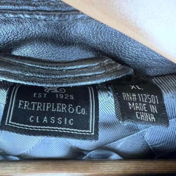 FR TRIPLER & Co CLASSIC leather jacket size XL buttery leather - Picture 3 of 5